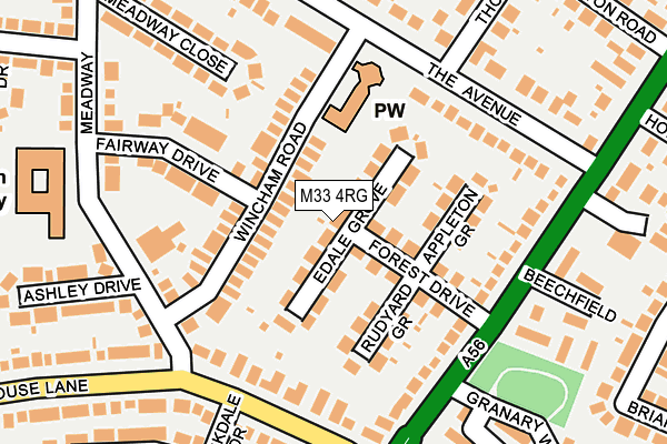 M33 4RG map - OS OpenMap – Local (Ordnance Survey)
