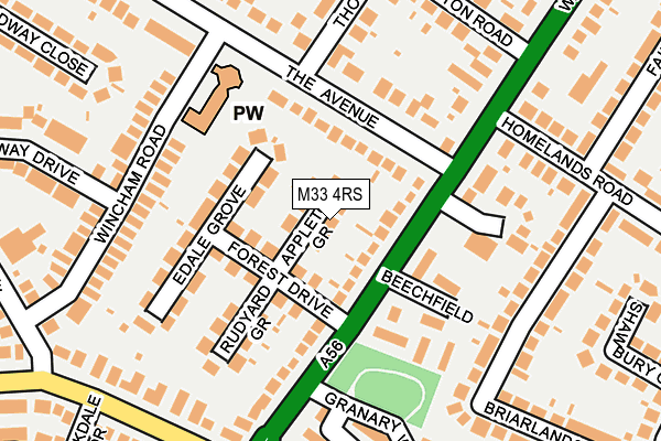 M33 4RS map - OS OpenMap – Local (Ordnance Survey)