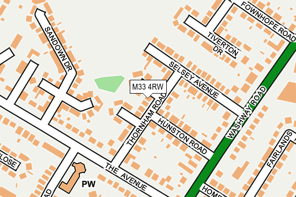 M33 4RW map - OS OpenMap – Local (Ordnance Survey)