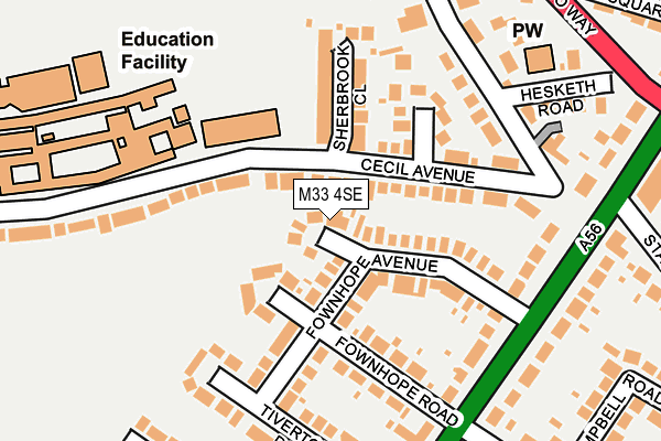 M33 4SE map - OS OpenMap – Local (Ordnance Survey)