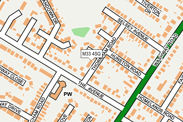 M33 4SQ map - OS OpenMap – Local (Ordnance Survey)