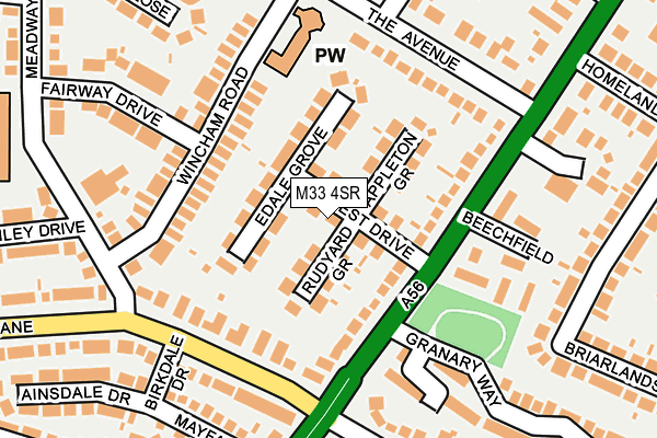 M33 4SR map - OS OpenMap – Local (Ordnance Survey)