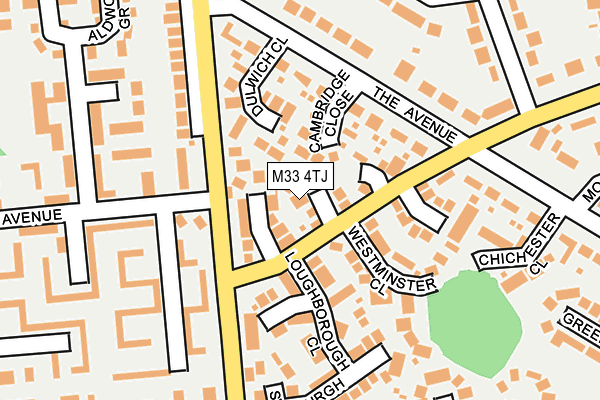 M33 4TJ map - OS OpenMap – Local (Ordnance Survey)