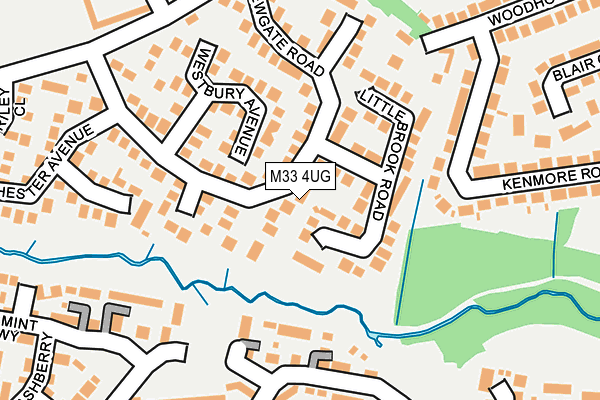 M33 4UG map - OS OpenMap – Local (Ordnance Survey)
