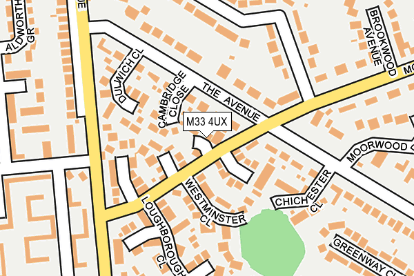 M33 4UX map - OS OpenMap – Local (Ordnance Survey)