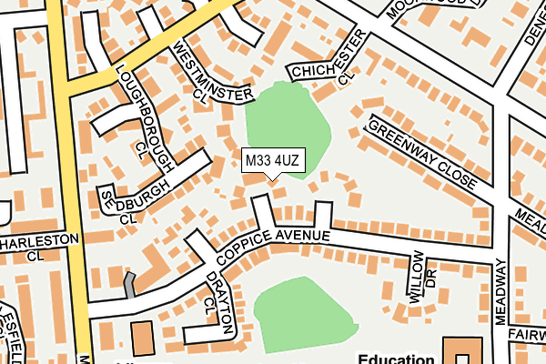 M33 4UZ map - OS OpenMap – Local (Ordnance Survey)