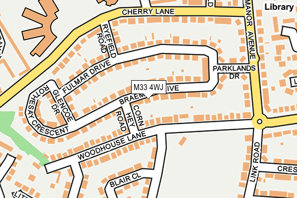 M33 4WJ map - OS OpenMap – Local (Ordnance Survey)