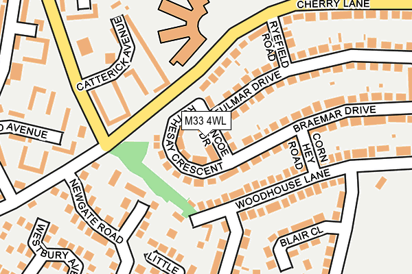 M33 4WL map - OS OpenMap – Local (Ordnance Survey)