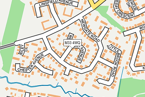 M33 4WQ map - OS OpenMap – Local (Ordnance Survey)