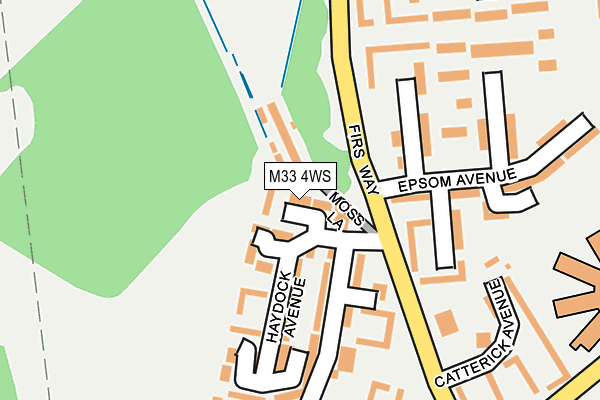 M33 4WS map - OS OpenMap – Local (Ordnance Survey)