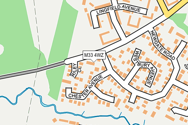 M33 4WZ map - OS OpenMap – Local (Ordnance Survey)