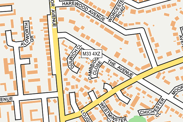 M33 4XZ map - OS OpenMap – Local (Ordnance Survey)