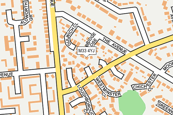 M33 4YJ map - OS OpenMap – Local (Ordnance Survey)