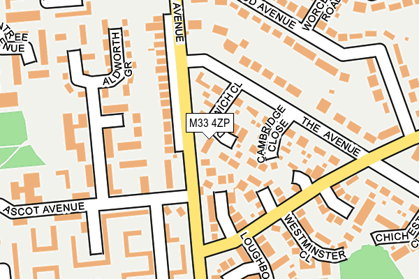 M33 4ZP map - OS OpenMap – Local (Ordnance Survey)