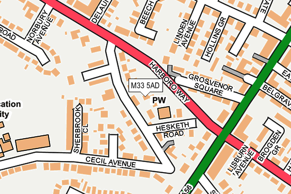 M33 5AD map - OS OpenMap – Local (Ordnance Survey)