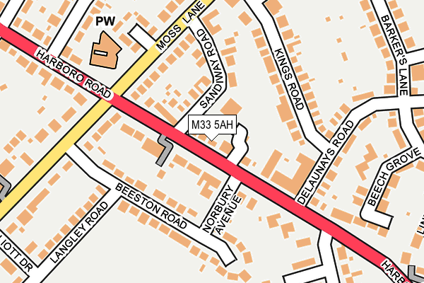 M33 5AH map - OS OpenMap – Local (Ordnance Survey)