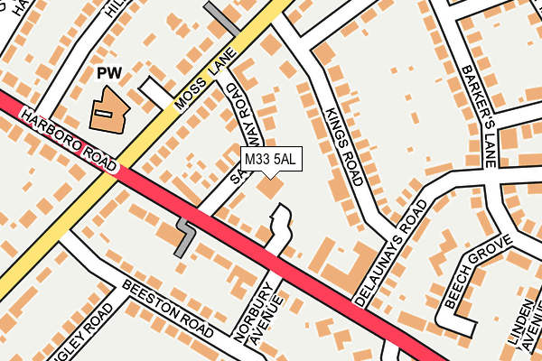 M33 5AL map - OS OpenMap – Local (Ordnance Survey)