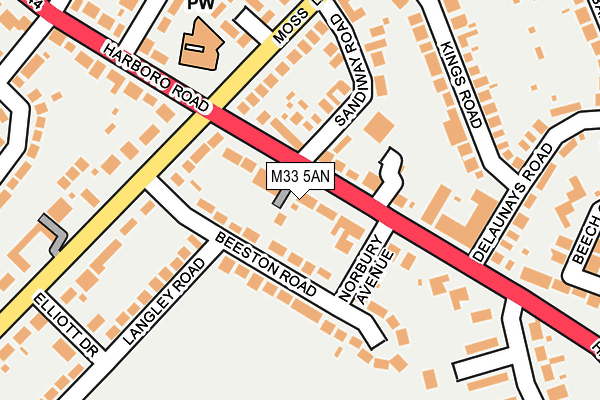M33 5AN map - OS OpenMap – Local (Ordnance Survey)