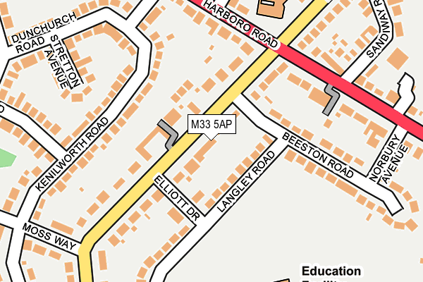 M33 5AP map - OS OpenMap – Local (Ordnance Survey)