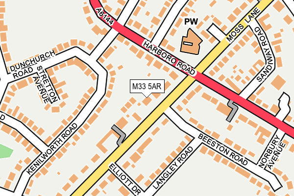 M33 5AR map - OS OpenMap – Local (Ordnance Survey)