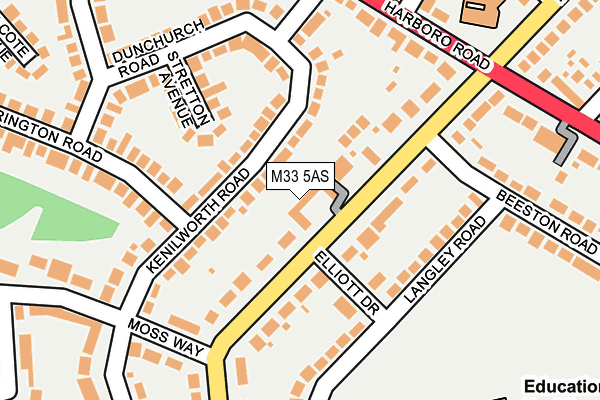 M33 5AS map - OS OpenMap – Local (Ordnance Survey)