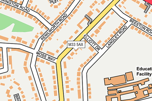 M33 5AX map - OS OpenMap – Local (Ordnance Survey)