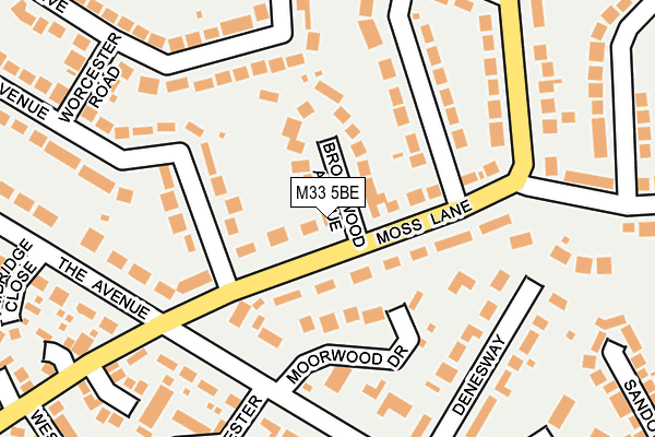 M33 5BE map - OS OpenMap – Local (Ordnance Survey)