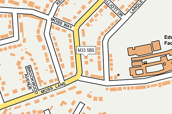 M33 5BS map - OS OpenMap – Local (Ordnance Survey)