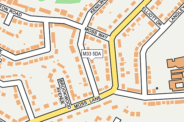 M33 5DA map - OS OpenMap – Local (Ordnance Survey)