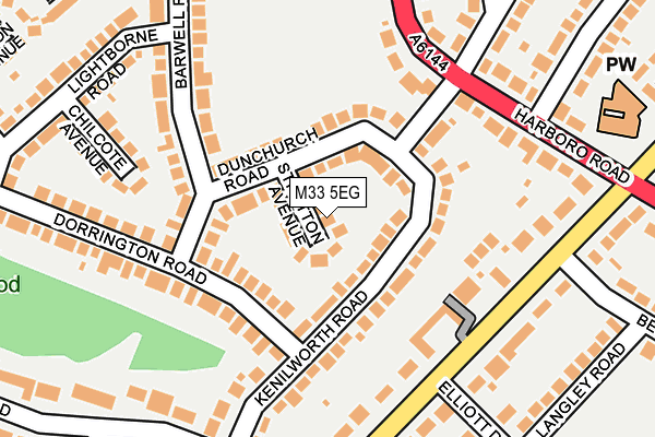 M33 5EG map - OS OpenMap – Local (Ordnance Survey)