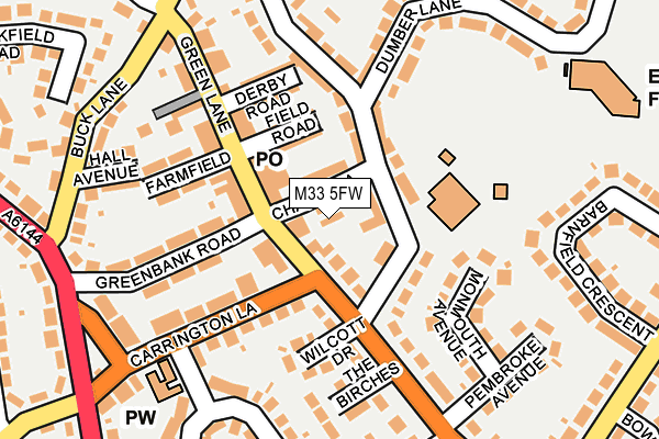 M33 5FW map - OS OpenMap – Local (Ordnance Survey)