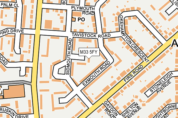 M33 5FY map - OS OpenMap – Local (Ordnance Survey)