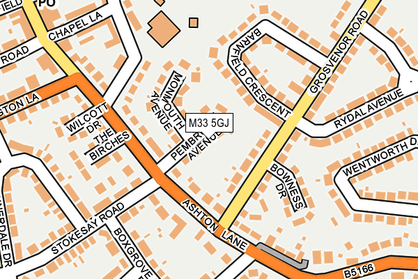 M33 5GJ map - OS OpenMap – Local (Ordnance Survey)