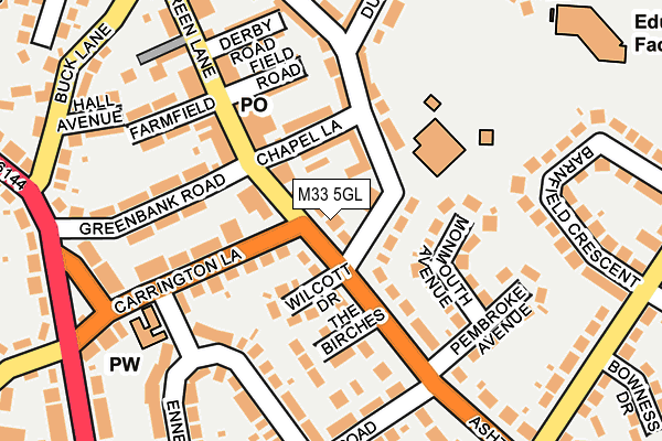 M33 5GL map - OS OpenMap – Local (Ordnance Survey)