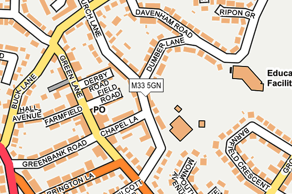 M33 5GN map - OS OpenMap – Local (Ordnance Survey)