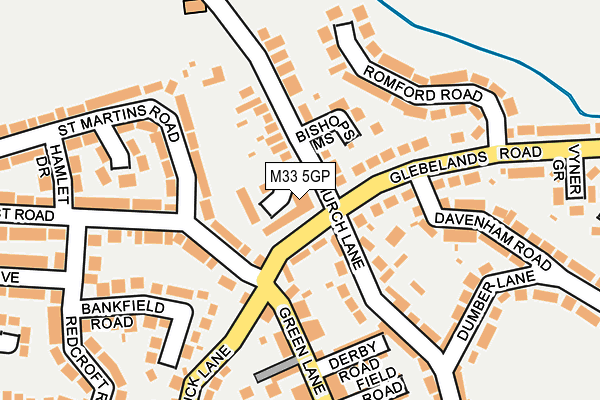 M33 5GP map - OS OpenMap – Local (Ordnance Survey)