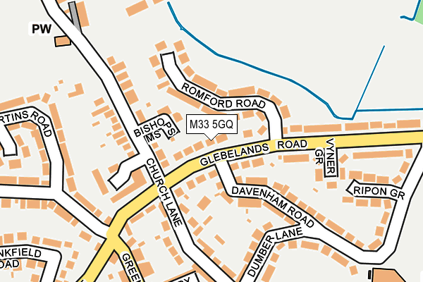 M33 5GQ map - OS OpenMap – Local (Ordnance Survey)