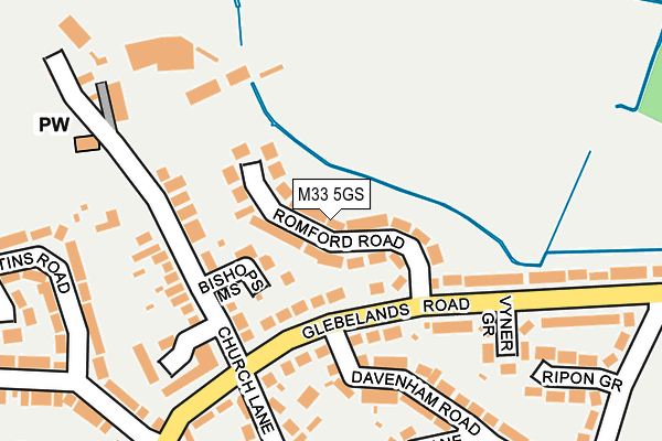 M33 5GS map - OS OpenMap – Local (Ordnance Survey)