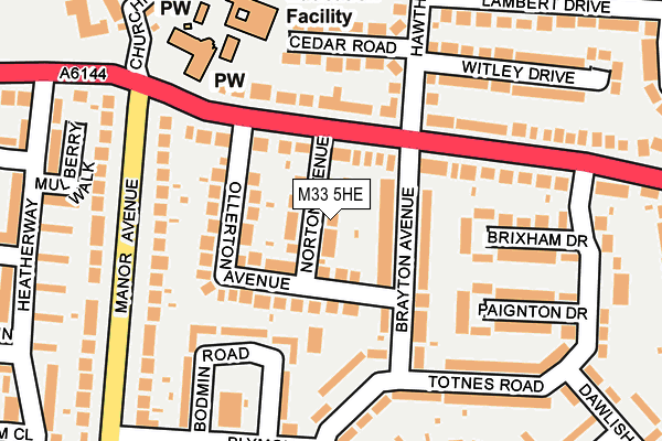 M33 5HE map - OS OpenMap – Local (Ordnance Survey)