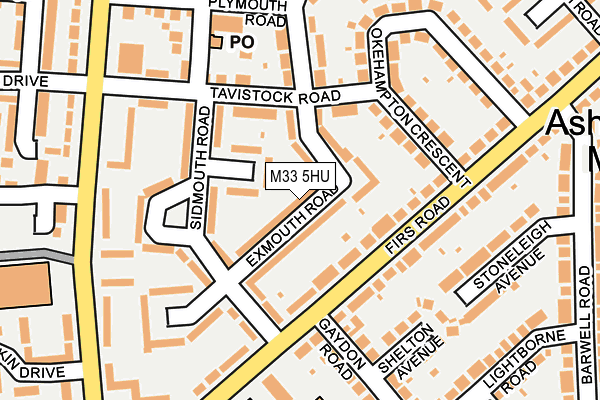 M33 5HU map - OS OpenMap – Local (Ordnance Survey)
