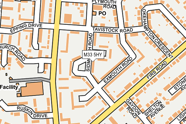 M33 5HY map - OS OpenMap – Local (Ordnance Survey)