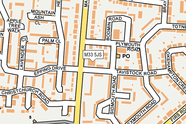 M33 5JS map - OS OpenMap – Local (Ordnance Survey)