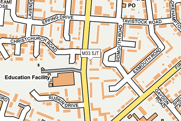 M33 5JT map - OS OpenMap – Local (Ordnance Survey)