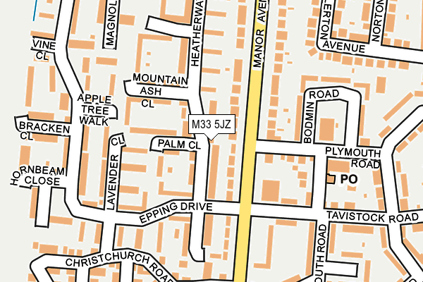 M33 5JZ map - OS OpenMap – Local (Ordnance Survey)