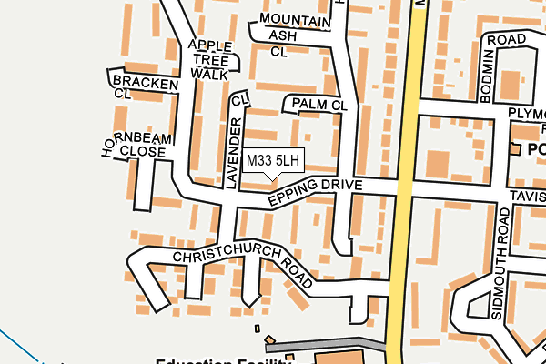 M33 5LH map - OS OpenMap – Local (Ordnance Survey)