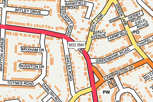 M33 5NH map - OS OpenMap – Local (Ordnance Survey)