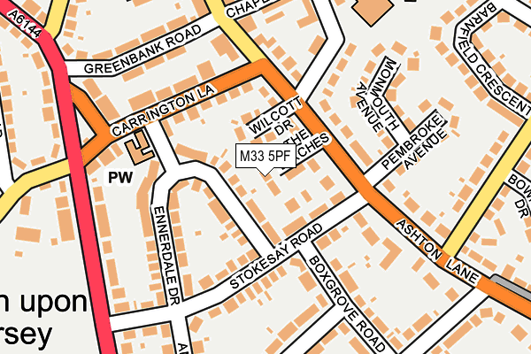 M33 5PF map - OS OpenMap – Local (Ordnance Survey)