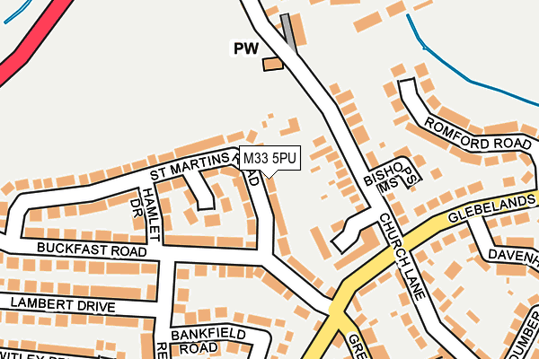 M33 5PU map - OS OpenMap – Local (Ordnance Survey)