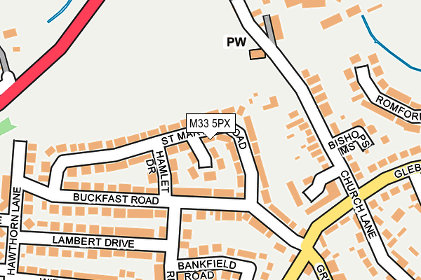 M33 5PX map - OS OpenMap – Local (Ordnance Survey)