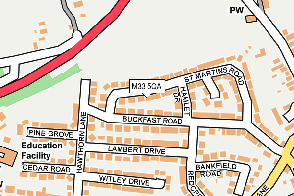 M33 5QA map - OS OpenMap – Local (Ordnance Survey)